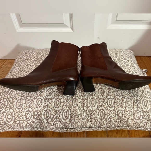 Vintage Ferragamo Leather,Suede Ankle Boots,Size 9.5, Made in Italy. VG VINTAGE - Picture 3 of 12